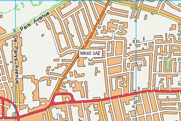 MK40 3AE map - OS VectorMap District (Ordnance Survey)