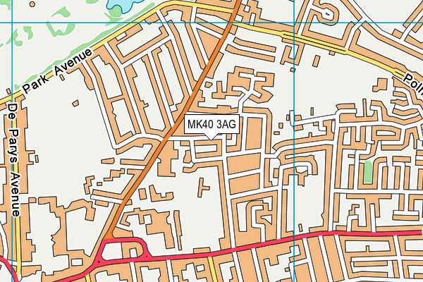MK40 3AG map - OS VectorMap District (Ordnance Survey) MK40 3AG map - OS VectorMap District (Ordnance Survey)