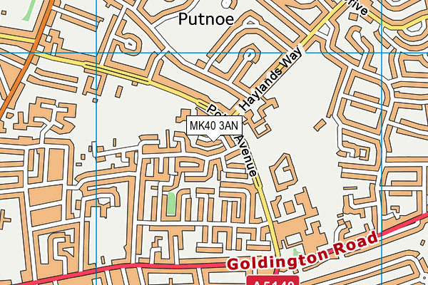 MK40 3AN map - OS VectorMap District (Ordnance Survey) MK40 3AN map - OS VectorMap District (Ordnance Survey)