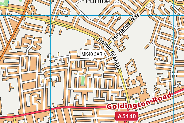 MK40 3AR map - OS VectorMap District (Ordnance Survey) MK40 3AR map - OS VectorMap District (Ordnance Survey)