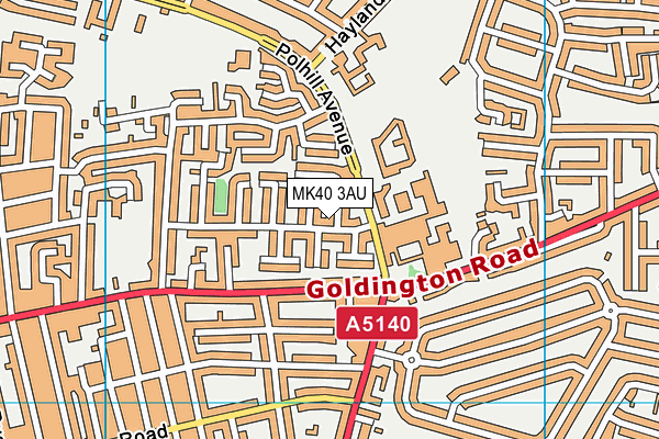 MK40 3AU map - OS VectorMap District (Ordnance Survey) MK40 3AU map - OS VectorMap District (Ordnance Survey)