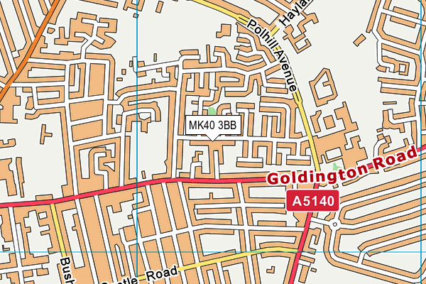 MK40 3BB map - OS VectorMap District (Ordnance Survey) MK40 3BB map - OS VectorMap District (Ordnance Survey)