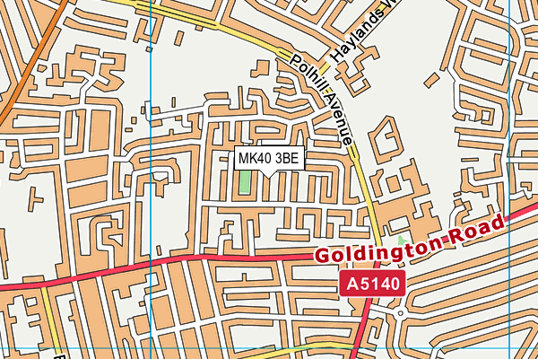 MK40 3BE map - OS VectorMap District (Ordnance Survey)