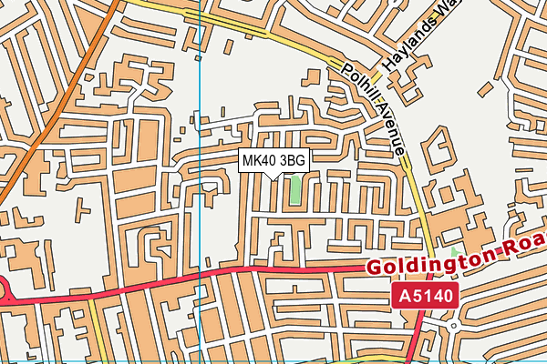 MK40 3BG map - OS VectorMap District (Ordnance Survey) MK40 3BG map - OS VectorMap District (Ordnance Survey)