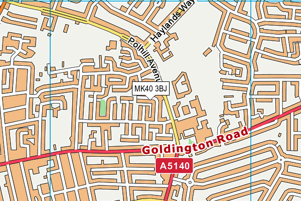 MK40 3BJ map - OS VectorMap District (Ordnance Survey)