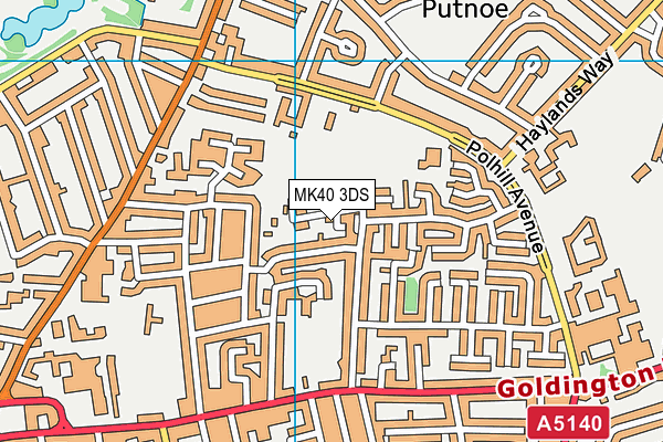 MK40 3DS map - OS VectorMap District (Ordnance Survey) MK40 3DS map - OS VectorMap District (Ordnance Survey)
