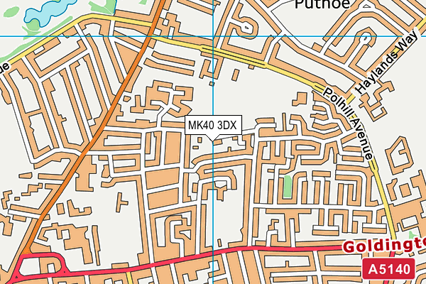 MK40 3DX map - OS VectorMap District (Ordnance Survey) MK40 3DX map - OS VectorMap District (Ordnance Survey)