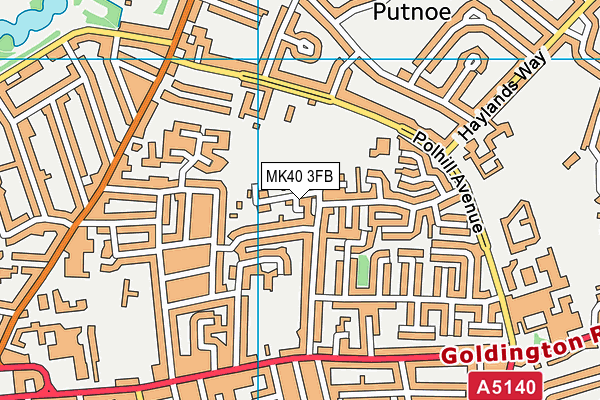 MK40 3FB map - OS VectorMap District (Ordnance Survey) MK40 3FB map - OS VectorMap District (Ordnance Survey)