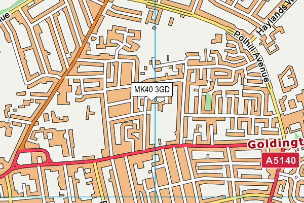 MK40 3GD map - OS VectorMap District (Ordnance Survey) MK40 3GD map - OS VectorMap District (Ordnance Survey)