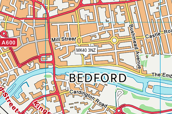 MK40 3NZ map - OS VectorMap District (Ordnance Survey)