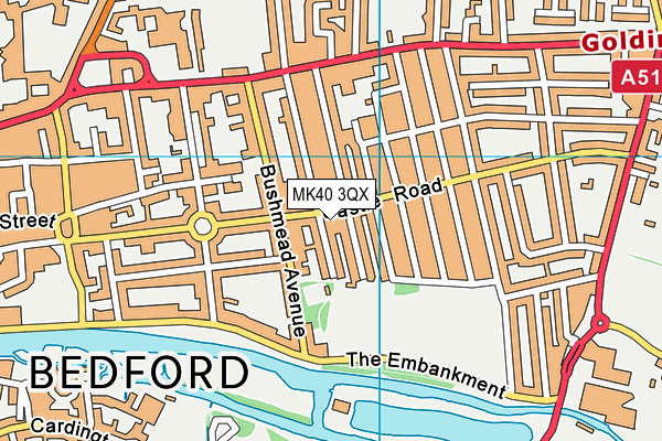MK40 3QX map - OS VectorMap District (Ordnance Survey) MK40 3QX map - OS VectorMap District (Ordnance Survey)