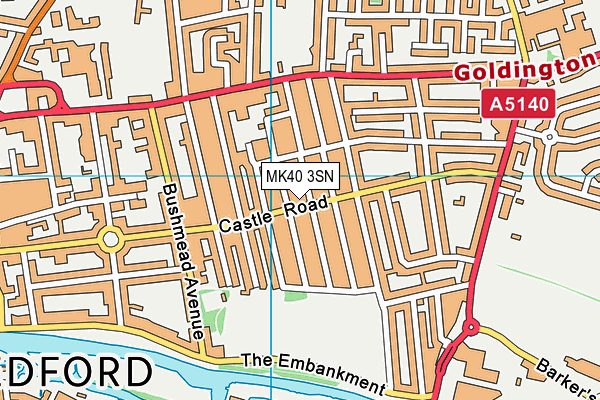 MK40 3SN map - OS VectorMap District (Ordnance Survey) MK40 3SN map - OS VectorMap District (Ordnance Survey)