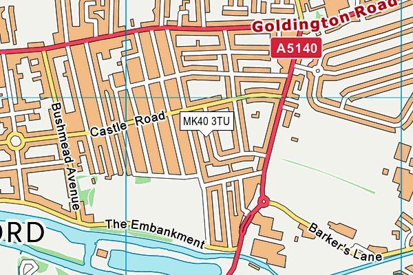 MK40 3TU map - OS VectorMap District (Ordnance Survey) MK40 3TU map - OS VectorMap District (Ordnance Survey)