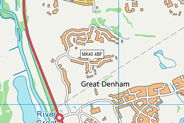 MK40 4BF map - OS VectorMap District (Ordnance Survey) MK40 4BF map - OS VectorMap District (Ordnance Survey)