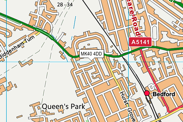 MK40 4DD map - OS VectorMap District (Ordnance Survey) MK40 4DD map - OS VectorMap District (Ordnance Survey)