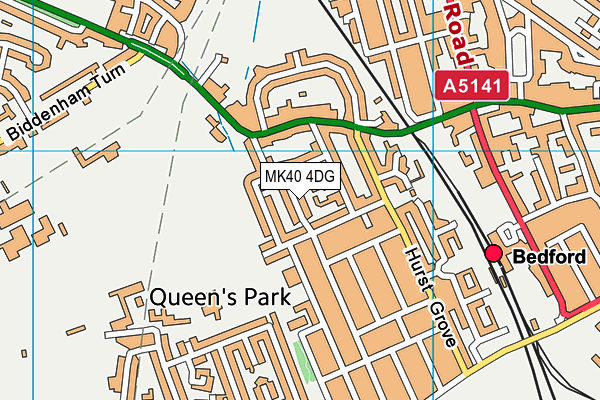 MK40 4DG map - OS VectorMap District (Ordnance Survey)