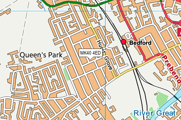 MK40 4ED map - OS VectorMap District (Ordnance Survey) MK40 4ED map - OS VectorMap District (Ordnance Survey)