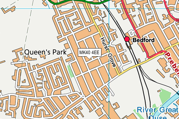 MK40 4EE map - OS VectorMap District (Ordnance Survey)