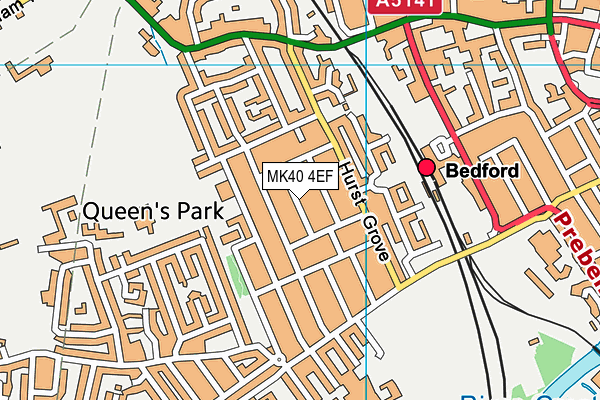 MK40 4EF map - OS VectorMap District (Ordnance Survey)