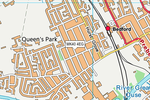 MK40 4EG map - OS VectorMap District (Ordnance Survey) MK40 4EG map - OS VectorMap District (Ordnance Survey)