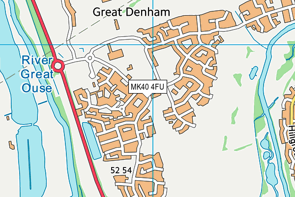 MK40 4FU map - OS VectorMap District (Ordnance Survey)