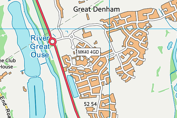 MK40 4GD map - OS VectorMap District (Ordnance Survey) MK40 4GD map - OS VectorMap District (Ordnance Survey)