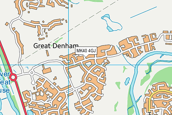MK40 4GJ map - OS VectorMap District (Ordnance Survey)