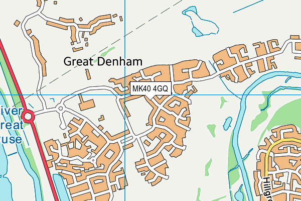 MK40 4GQ map - OS VectorMap District (Ordnance Survey)