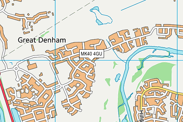 MK40 4GU map - OS VectorMap District (Ordnance Survey)