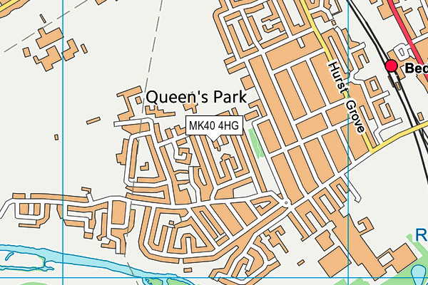 MK40 4HG map - OS VectorMap District (Ordnance Survey) MK40 4HG map - OS VectorMap District (Ordnance Survey)