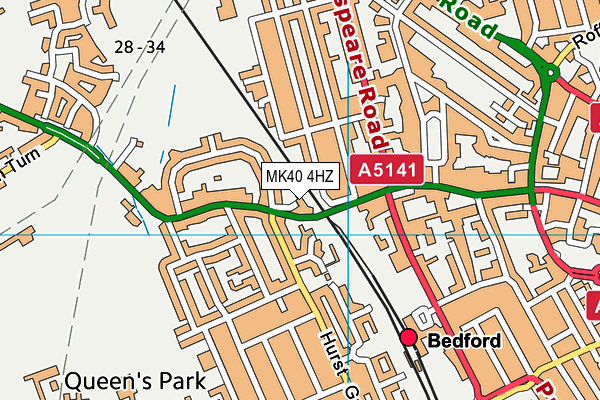 MK40 4HZ map - OS VectorMap District (Ordnance Survey) MK40 4HZ map - OS VectorMap District (Ordnance Survey)