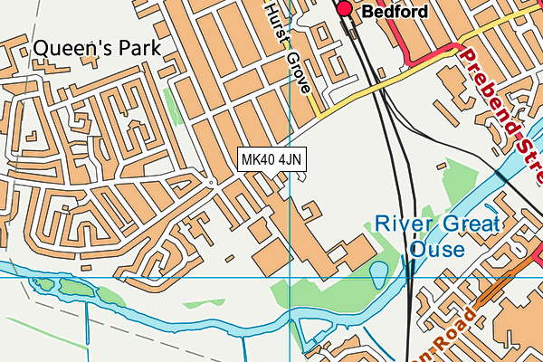 MK40 4JN map - OS VectorMap District (Ordnance Survey) MK40 4JN map - OS VectorMap District (Ordnance Survey)