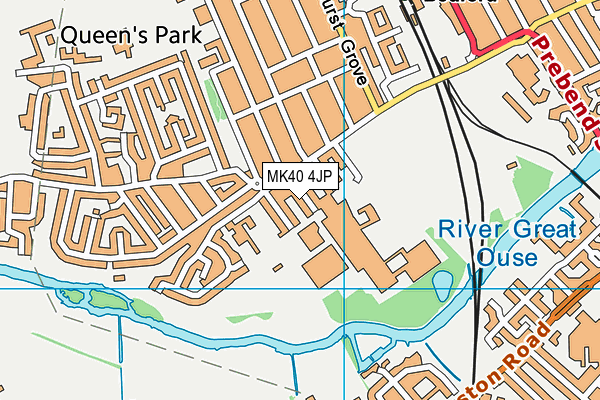 MK40 4JP map - OS VectorMap District (Ordnance Survey)