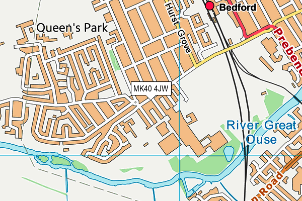 MK40 4JW map - OS VectorMap District (Ordnance Survey) MK40 4JW map - OS VectorMap District (Ordnance Survey)