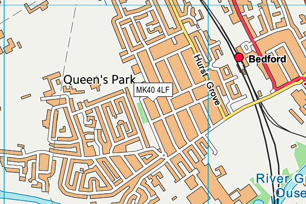 MK40 4LF map - OS VectorMap District (Ordnance Survey) MK40 4LF map - OS VectorMap District (Ordnance Survey)