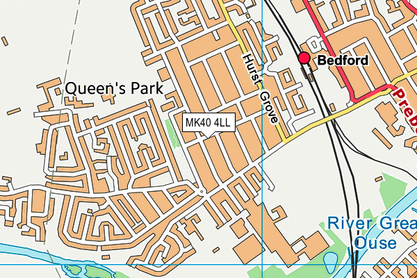 MK40 4LL map - OS VectorMap District (Ordnance Survey) MK40 4LL map - OS VectorMap District (Ordnance Survey)