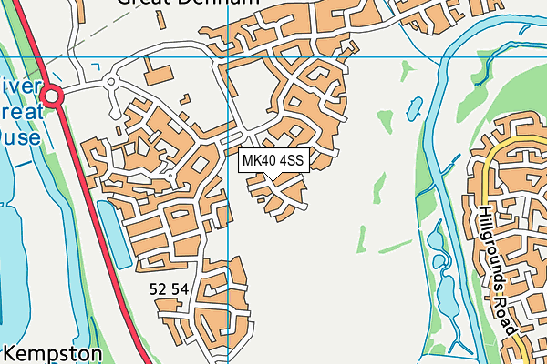 MK40 4SS map - OS VectorMap District (Ordnance Survey) MK40 4SS map - OS VectorMap District (Ordnance Survey)