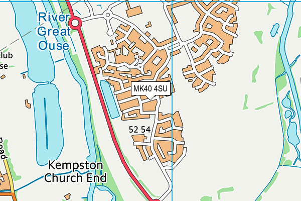 MK40 4SU map - OS VectorMap District (Ordnance Survey)