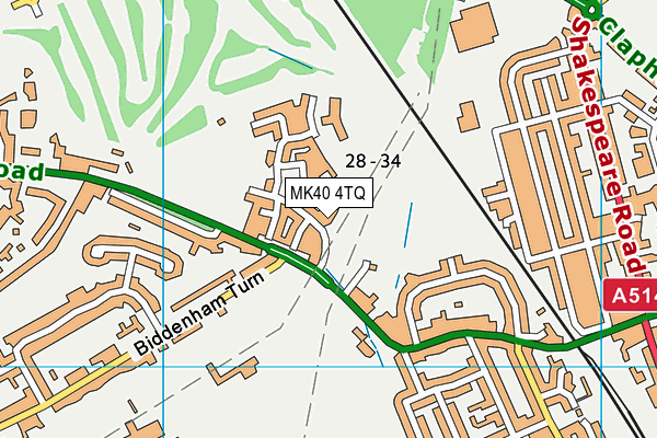 MK40 4TQ map - OS VectorMap District (Ordnance Survey) MK40 4TQ map - OS VectorMap District (Ordnance Survey)