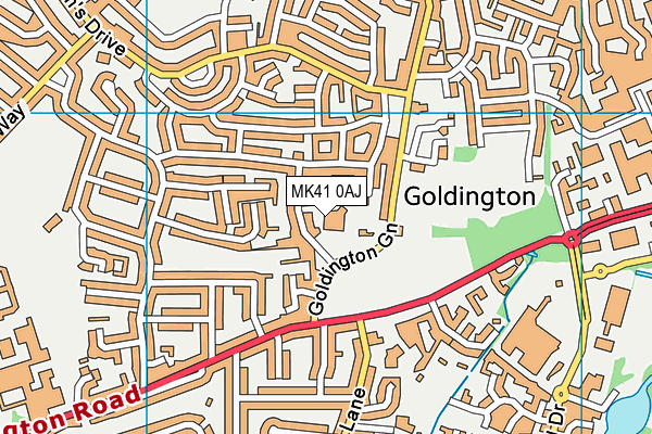 MK41 0AJ map - OS VectorMap District (Ordnance Survey) MK41 0AJ map - OS VectorMap District (Ordnance Survey)