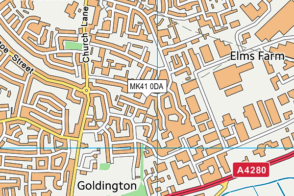MK41 0DA map - OS VectorMap District (Ordnance Survey)