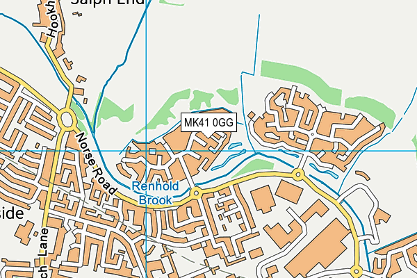 MK41 0GG map - OS VectorMap District (Ordnance Survey)