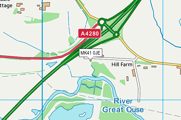 MK41 0JE map - OS VectorMap District (Ordnance Survey)