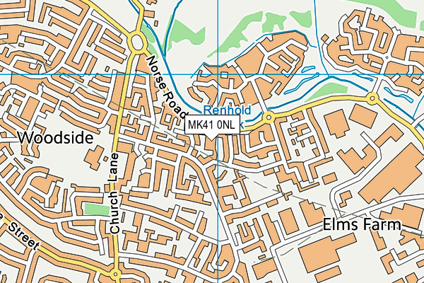 MK41 0NL map - OS VectorMap District (Ordnance Survey)