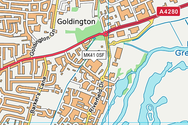 MK41 0SF map - OS VectorMap District (Ordnance Survey) MK41 0SF map - OS VectorMap District (Ordnance Survey)
