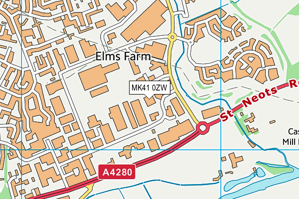 MK41 0ZW map - OS VectorMap District (Ordnance Survey)