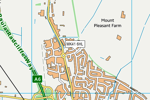 MK41 6HL map - OS VectorMap District (Ordnance Survey)