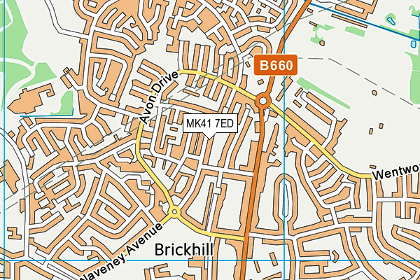 MK41 7ED map - OS VectorMap District (Ordnance Survey) MK41 7ED map - OS VectorMap District (Ordnance Survey)