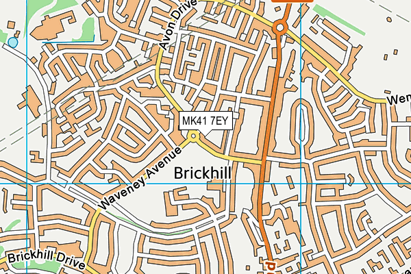 MK41 7EY map - OS VectorMap District (Ordnance Survey)