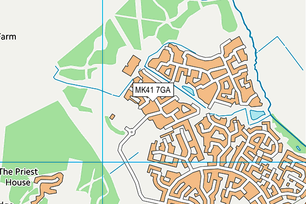 MK41 7GA map - OS VectorMap District (Ordnance Survey)